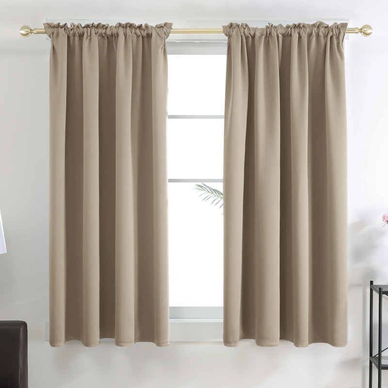Harlowe Room Darkening Curtain Pair, 38" W x 84" L, Khaki
