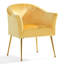 Fauteuil club décoratif en velours avec pieds en métal doré, design moderne