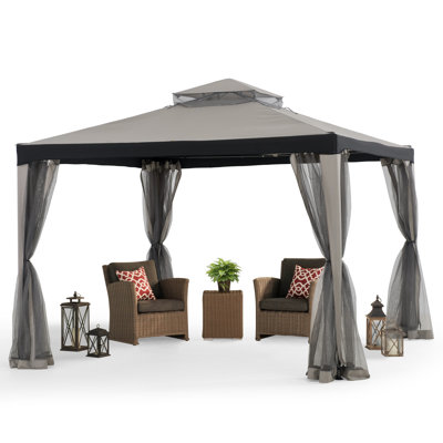 Fabric Pavillon Roseg - 300cm x 300cm, grey