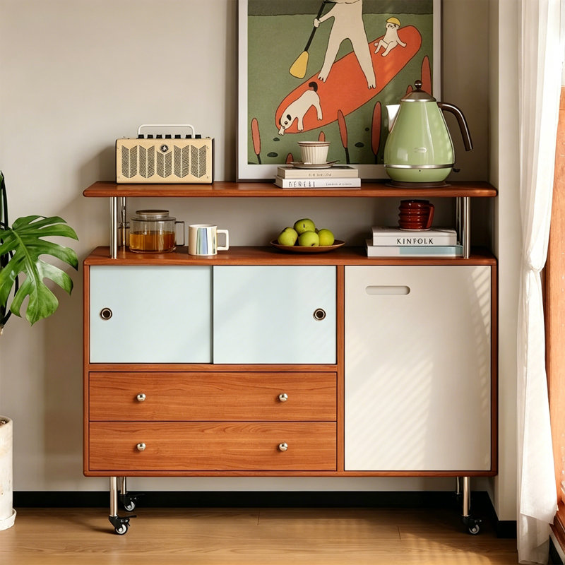 Rounded Double-Layer Countertop Accent Cabinet