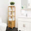Armoire de rangement en bambou pour salle de bain, étagère multifonctionnelle à 4 niveaux, support d'angle autoportant