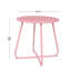 Table d'appoint d'extérieur rose ACEHome, table basse ronde à décor moderne, petit canapé en métal pour le salon, la chambre à coucher, le jardin, le balcon et le porche-138966771-138966778