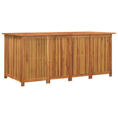 Ebern Designs Meradith 175cm W Water Resistant Acacia Solid Wood Deck Box in Brown