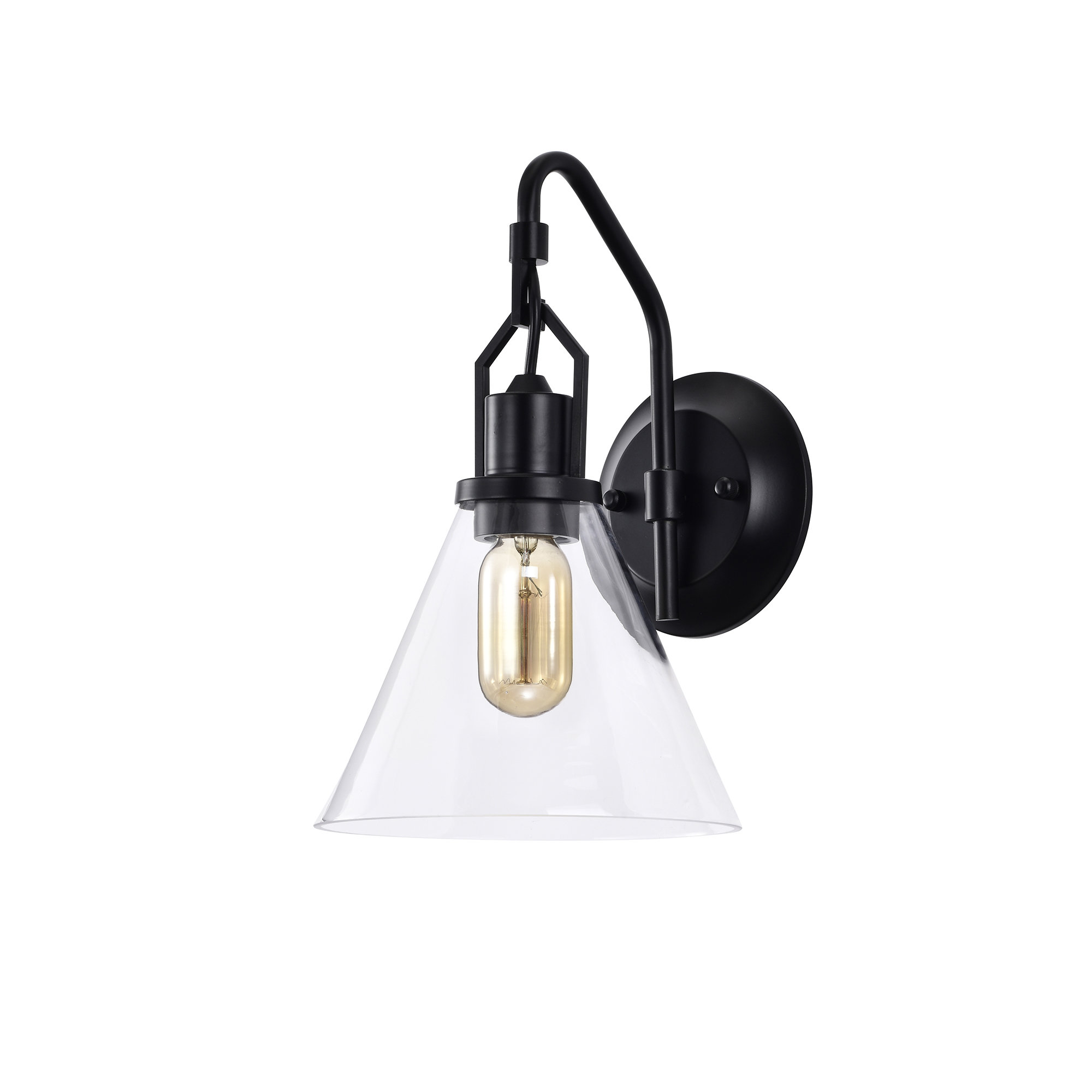 Breakwater Bay Rhaegar 1-Light Dimmable Matte Black Bath Sconce ...