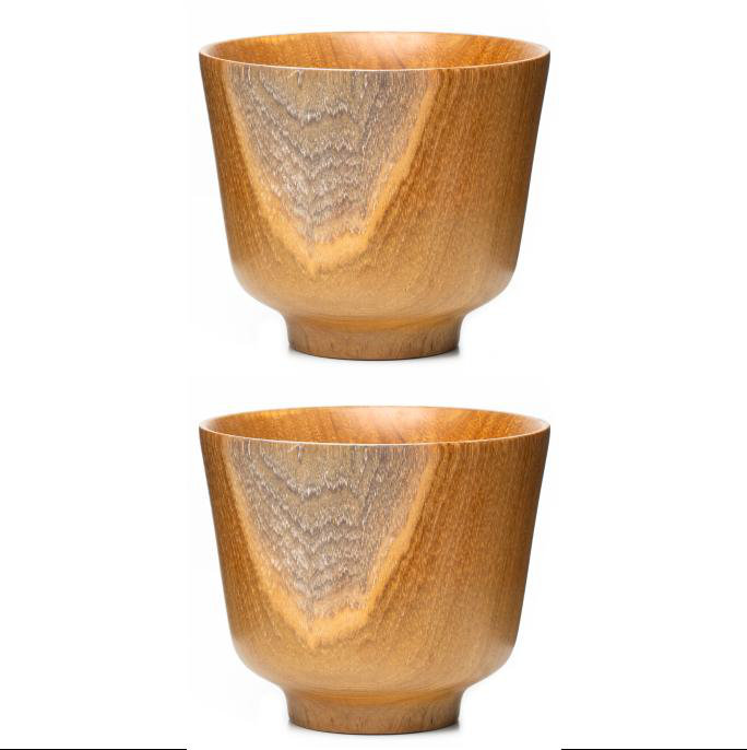 Wide Rim Ochawan Teak Wood Bowl 2-Pack