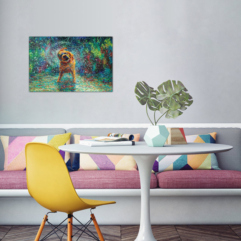 Iris Scott - Shakin 'Jake, reproduction d'art sur toile tendue, H 26 po x l 40 po x P 1,5 po, Toile tendue