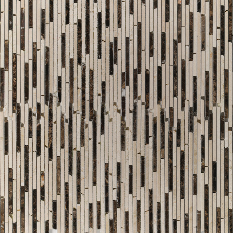 Marble Linear Mosaic Wall & Floor Tile, Polished Cream