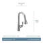 Robinet de cuisine rétractable à poignée unique avec fonctions Power Boost et Reflex de Moen Arbor-9328088