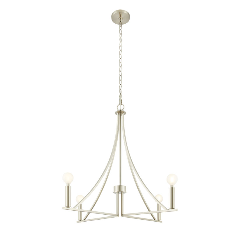 Lustre 4 lumières Meridian en nickel brossé, Nickel brossé
