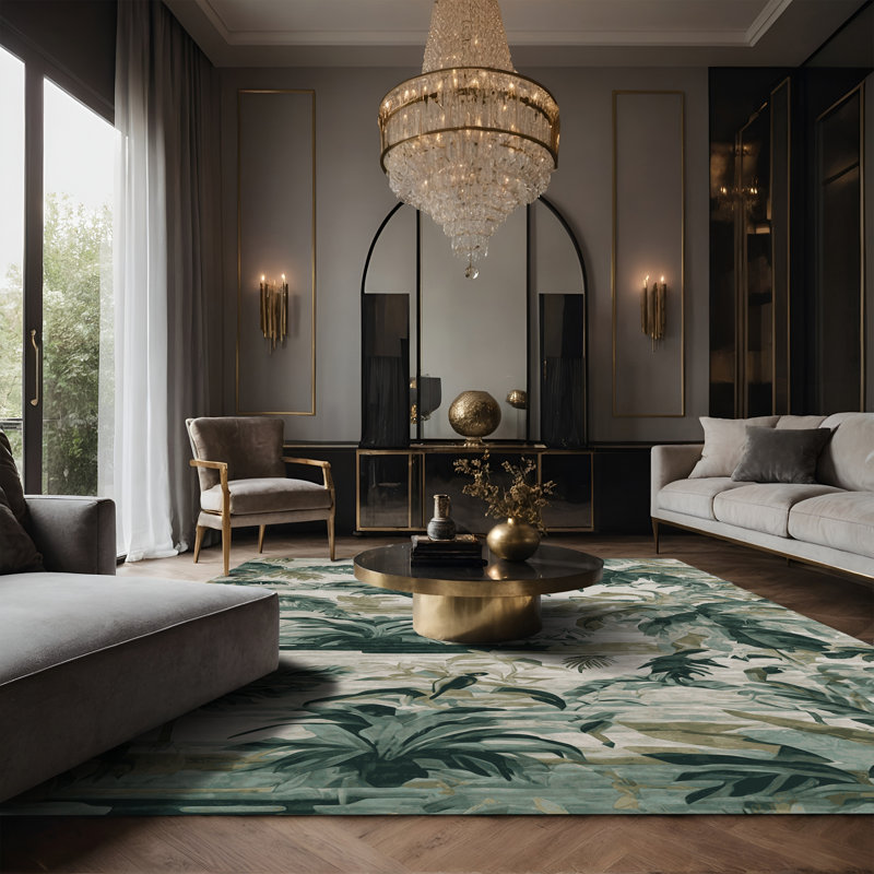 Tapis gris soyeux et moelleux, Rectangle 2 pi x 3 pi