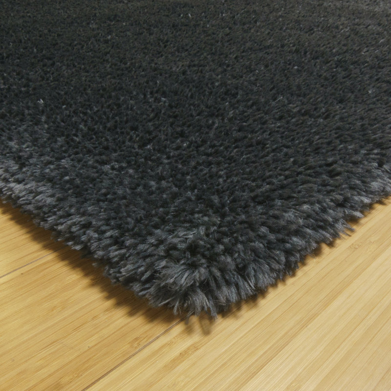 Queenscliff Modern Solid Gray Plush Polypropylene Shag 4x6 Area Rug