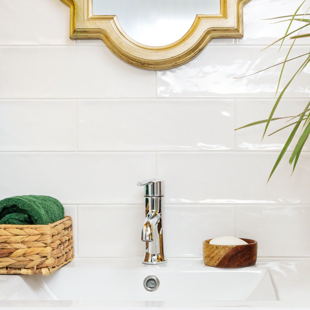 Pacific 4" x 12" Ceramic Subway Wall Tile, White