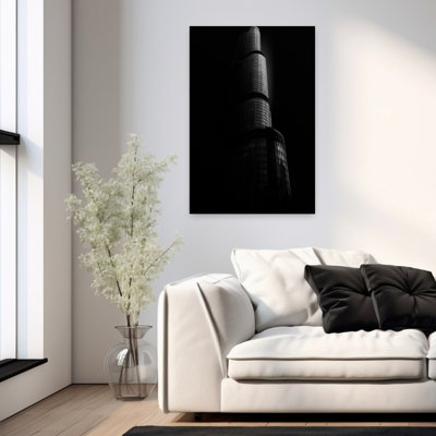 Tower Abstract Minimalist Architecture City Wall Art by John LaPrad - Wrapped Canvas Print
