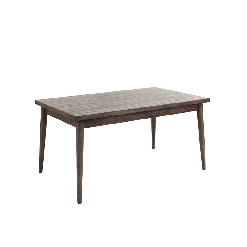 Table rectangulaire moderne en bois massif avec finition noyer et pieds de table en noyer