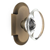 Cottage Plate with Oval Clear Crystal Door Knob