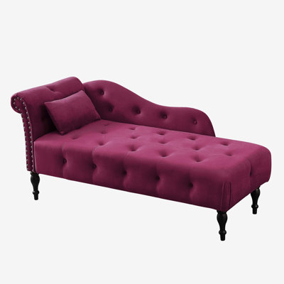 Chaise Lounge Buttons Tufted by House of Hampton