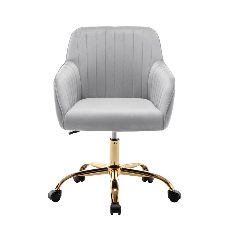 Kierulf Velvet Office Chair, Grey