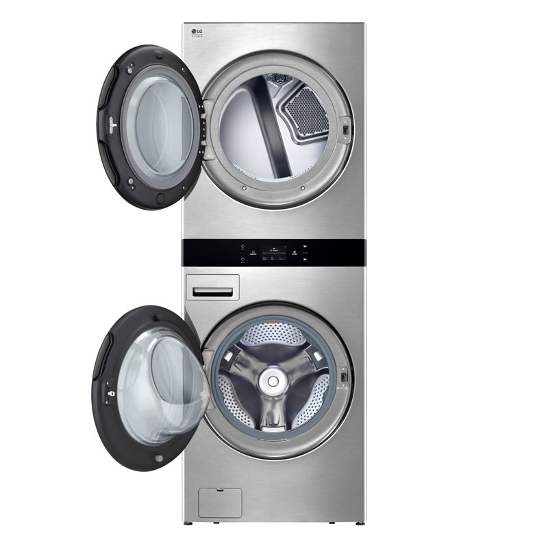 Lg Studio Washtower Smart Front Load 5.0 Cu. Ft. Washer And 7.4 Cu. Ft. Dryer With Center Control, Electric, Gray