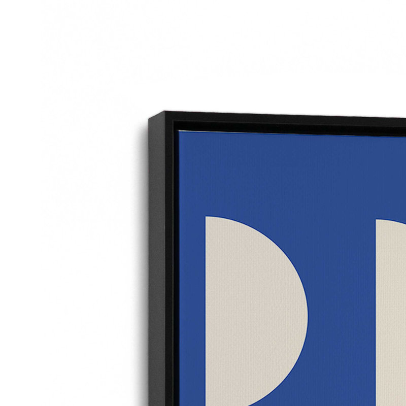 "Bauhaus bleu et jaune", H 18,75 po x l 12,75 po, Noir satiné
