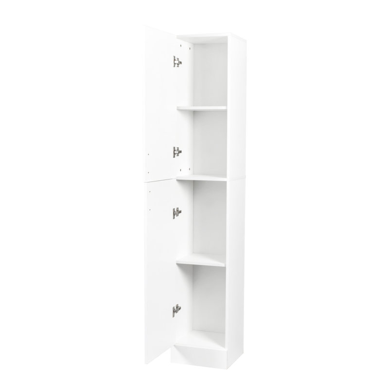 White Freestanding Storage Cabinet With Shelves For Multipurpose Use Functional Organization