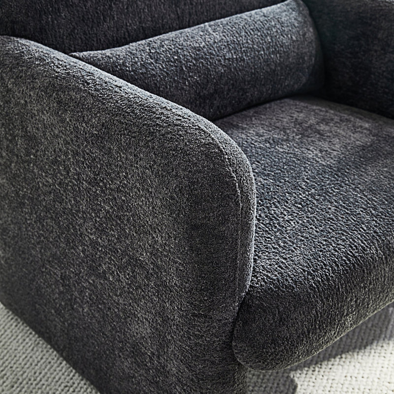 Fauteuil d'appoint rembourré, Gris foncé antique