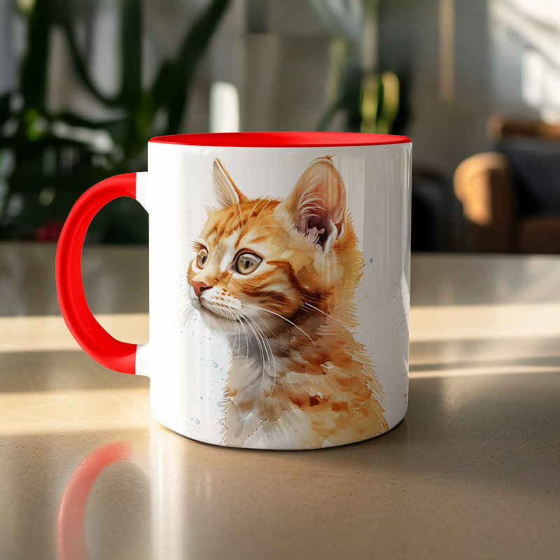 Ceramic Coffee Mug, 2, Red