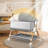 4 in 1 Baby Bassinet Bedside Sleeper & Co-Sleeper W/ Wheels, Storage Basket, Adjustable 7 Heights, Mosquito Net, Breathable Mesh Cradle for Infants Toddler, Grey-8891947
