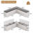 L-Shaped Corner Bench With Storage, Breakfast Nook Bench With Gray Cushions, White-1167778546