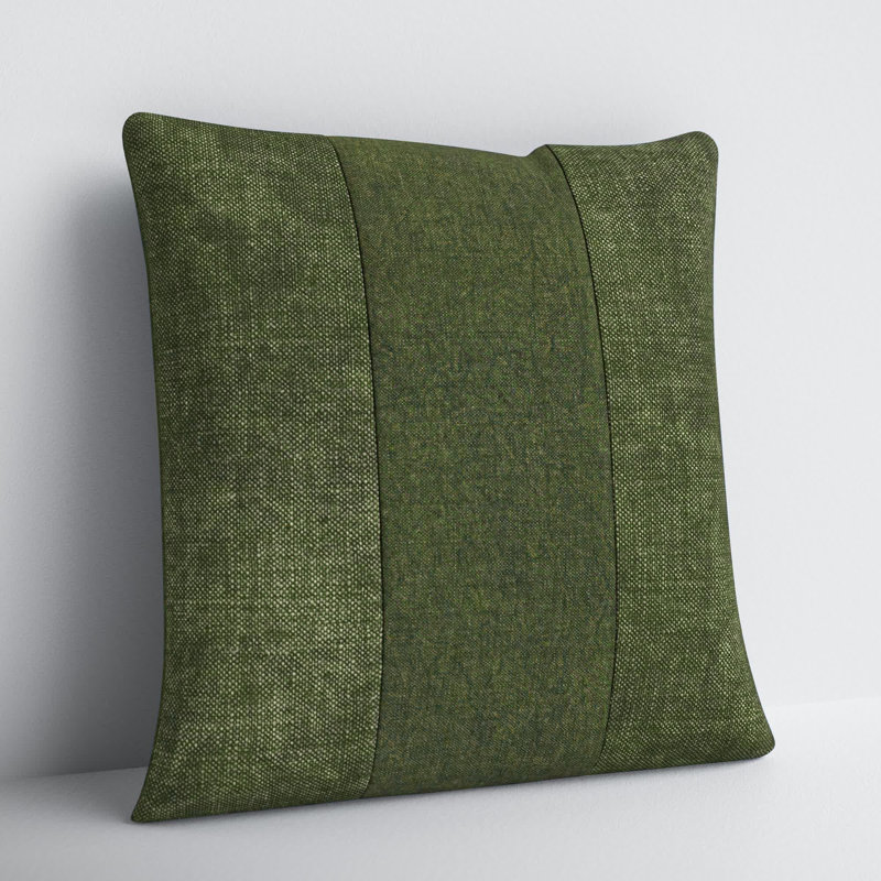 Dunbar Square Cotton Pillow Cover, 20" x 20", Dark Green