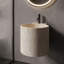 Lavabo de salle de bain mural rond 16 "à surface solide avec support de fixation, lavabo moderne d'aspect marbre-130524301
