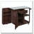 Outdoor Kitchen Island Fir Wood Prep Station Lockable Kitchen Cart with Stainless Top, Ample Storage Space-124609586
