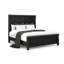 Ensemble de chambre avec grand lit 5 pièces Ginie, 2 tables de chevet USB, chêne brun rustique noir