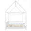 Wood House Bed with Guardrail and LED-117194103