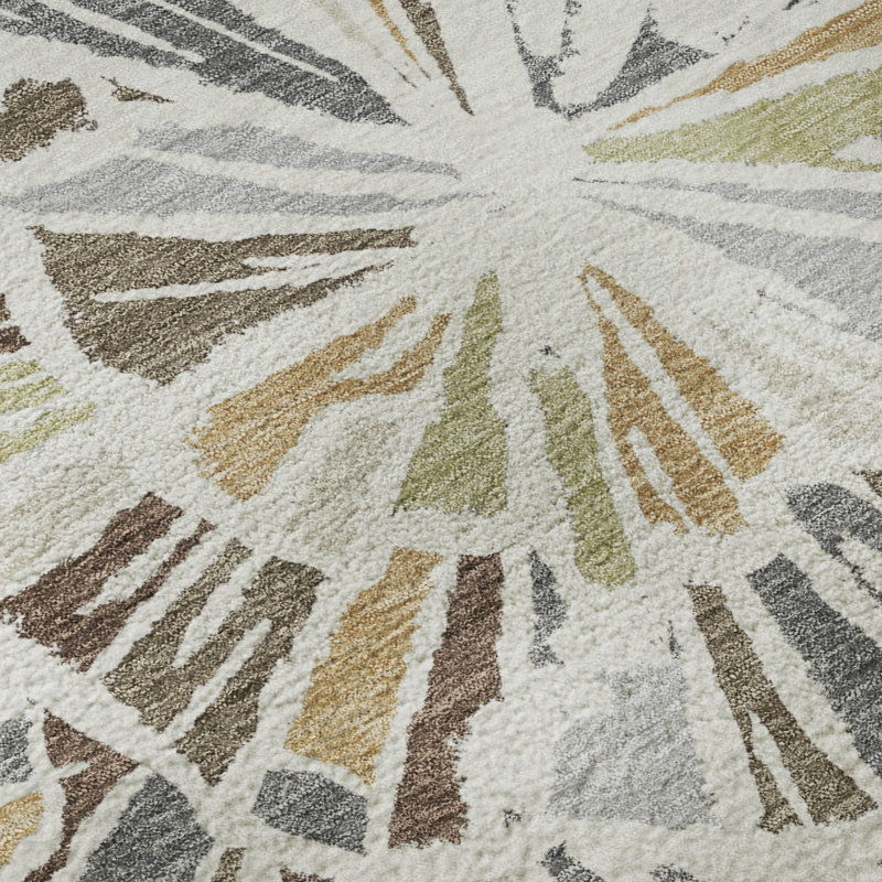 Tapis moderne Villers AMF2514 de qualité supérieure, lavable à la machine, Ivoire ivoire, 10 pi x 14 pi
