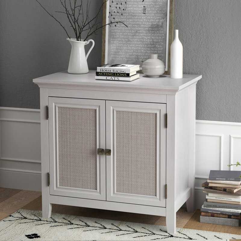 Armoire de rangement, armoire de cuisine avec portes en rotin, armoire d'appoint avec tablette de rangement réglable, armoire de rangement en bois pour couloir, salle à manger, salon