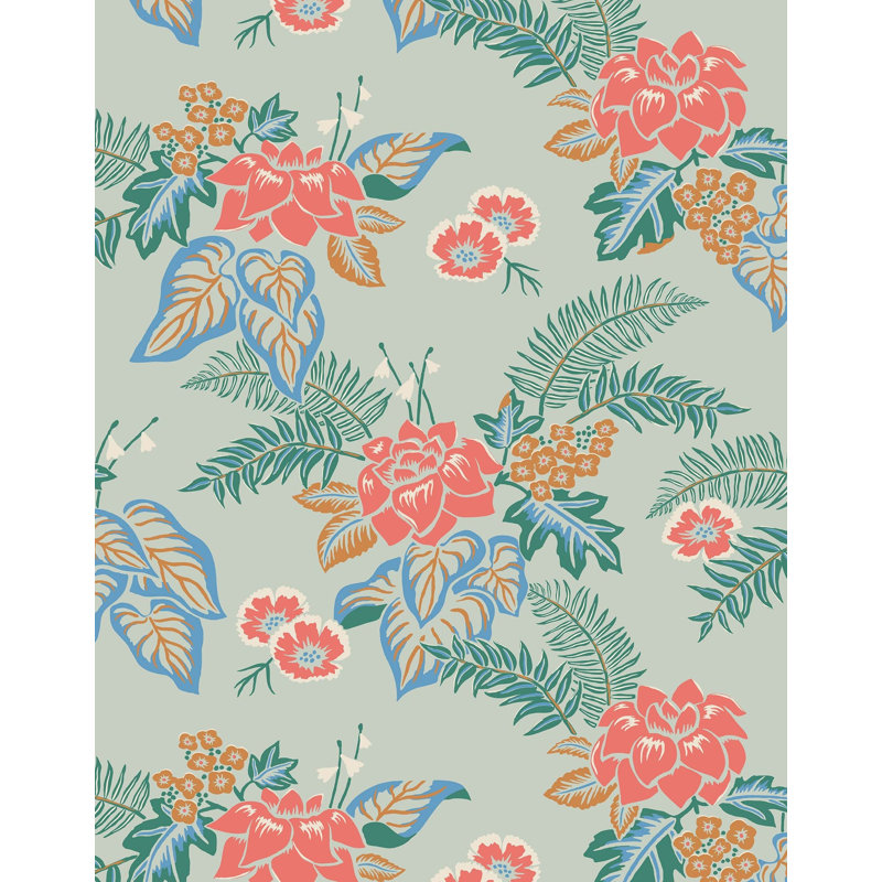 Lanai Wallpaper | Traditional / Roll - 27" x 30', Mint