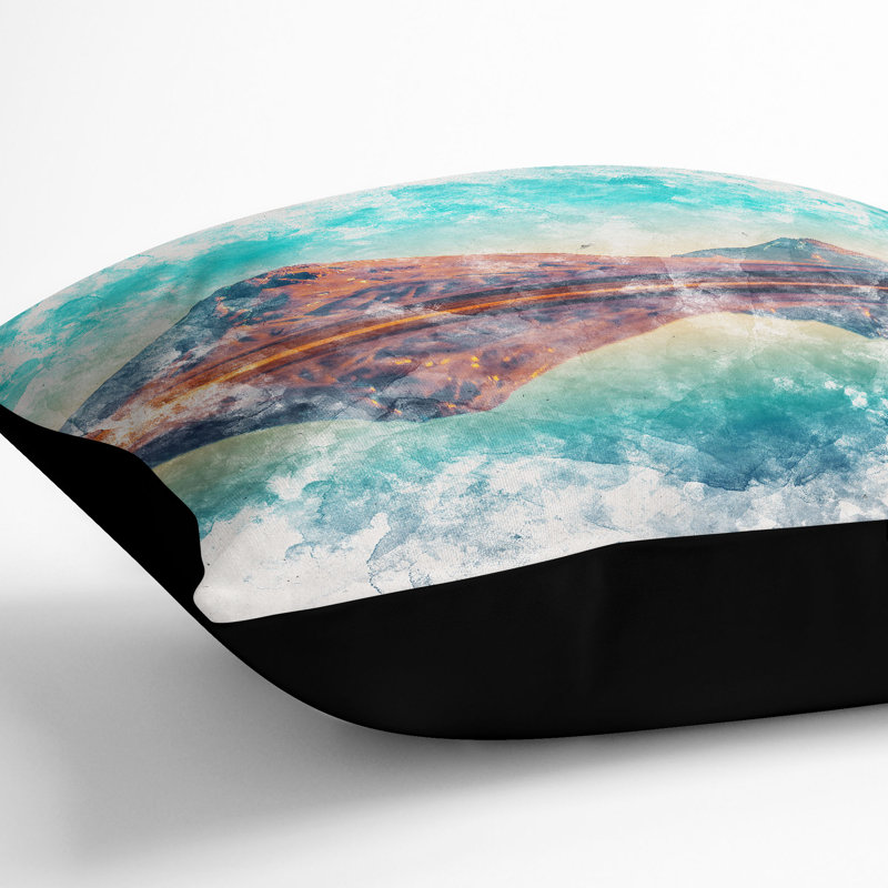 Reflection upon a Lake in Chile Cushion with Filling, 55cm H x 55cm W x 20cm D, Black