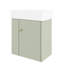 Ensemble de meuble-lavabo mural 21,6 po avec lavabo, ensemble de meuble-lavabo mural simple avec armoire et tablette de rangement à deux niveaux sur le côté gauche, armoire de rangement avec lavabo en céramique pour la salle de bain-735938030