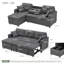 L Shaped Sofa Sleeper & Storage Chaise-1191037944