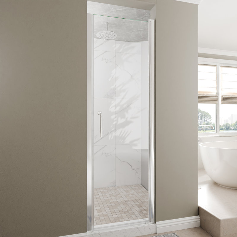 Pivot Frameless Glass Shower Door, Chrome, 24"W x 72"H