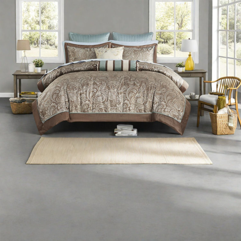 Ensemble de literie luxueux en coton à motif cachemire moderne pour la maison