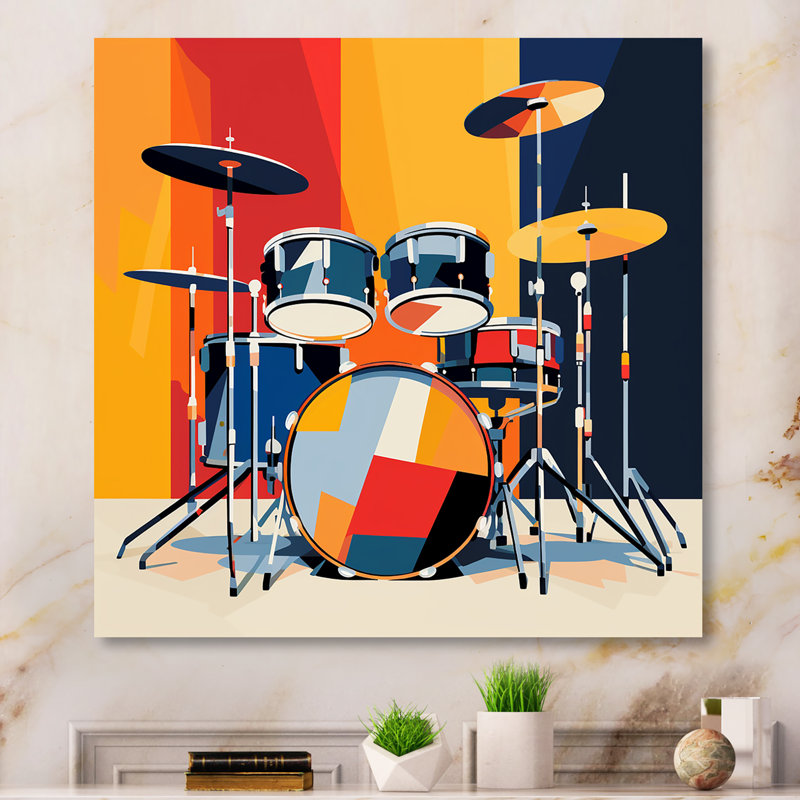 Druming Groove I - fruits, art mural en métal, H 16 po x l 16 po