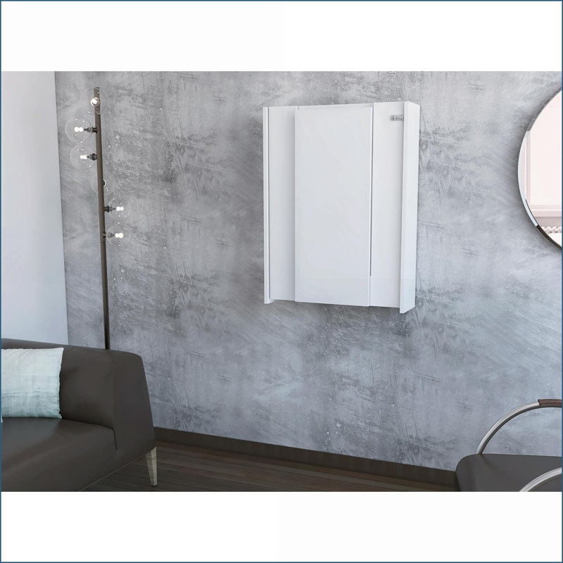 Table murale pliable Dalton avec huche à 7 tablettes Dalton | Blanc | Bois d'ingénierie