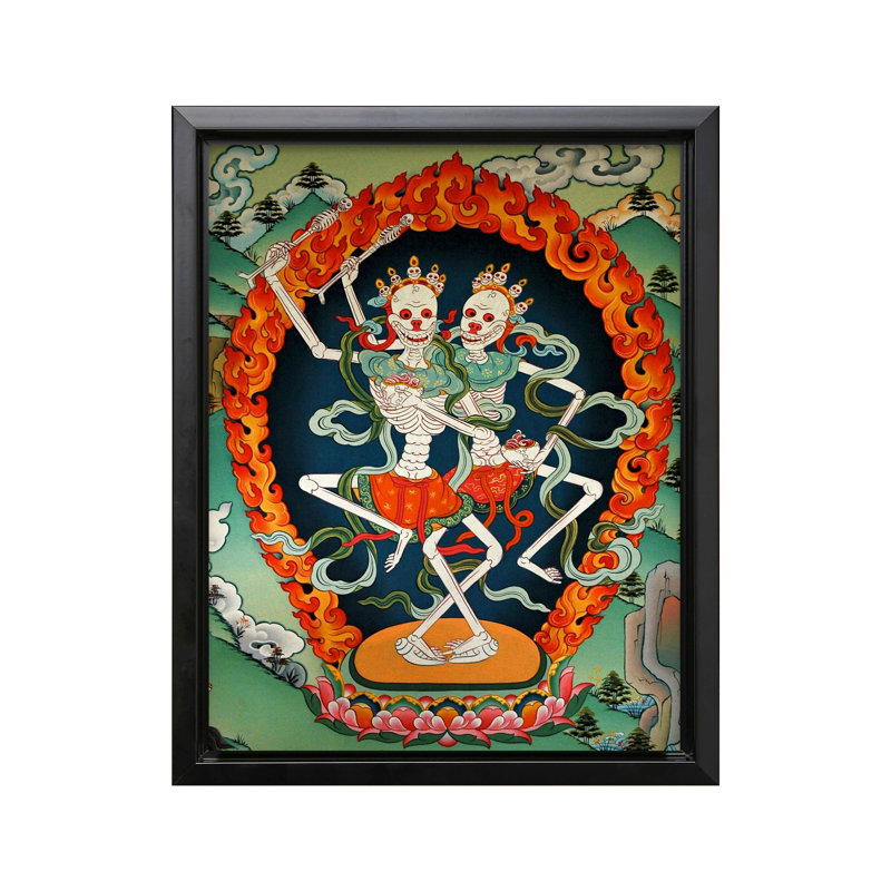 Squelettes dansants n ° 1, Black Framed, Canvas, 12"H x 16"W