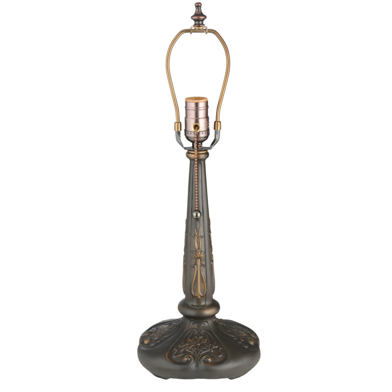 12.5" High Nouveau Flower Accent Lamp Base