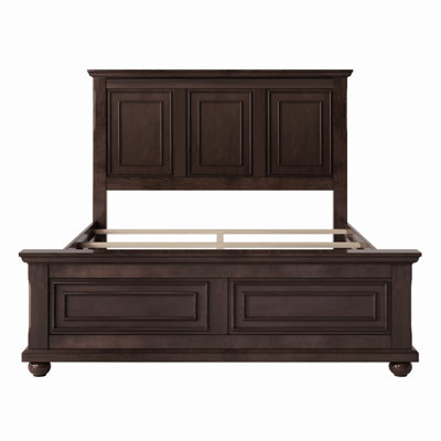 Traditional Town and Country Style Pinewood Vintage Tall Headboard Queen Bed Frame, Rich Brown(Old SKU:BS701P351631D,BS701P364336D)