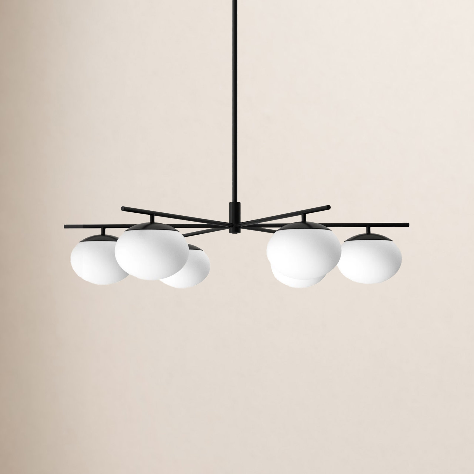 Monika 6 - Light Dimmable Sputnik Chandelier, Aged Iron