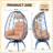 Swivel Patio Lounge Chairs, Steel Rattan Egg Chair For Home Patio