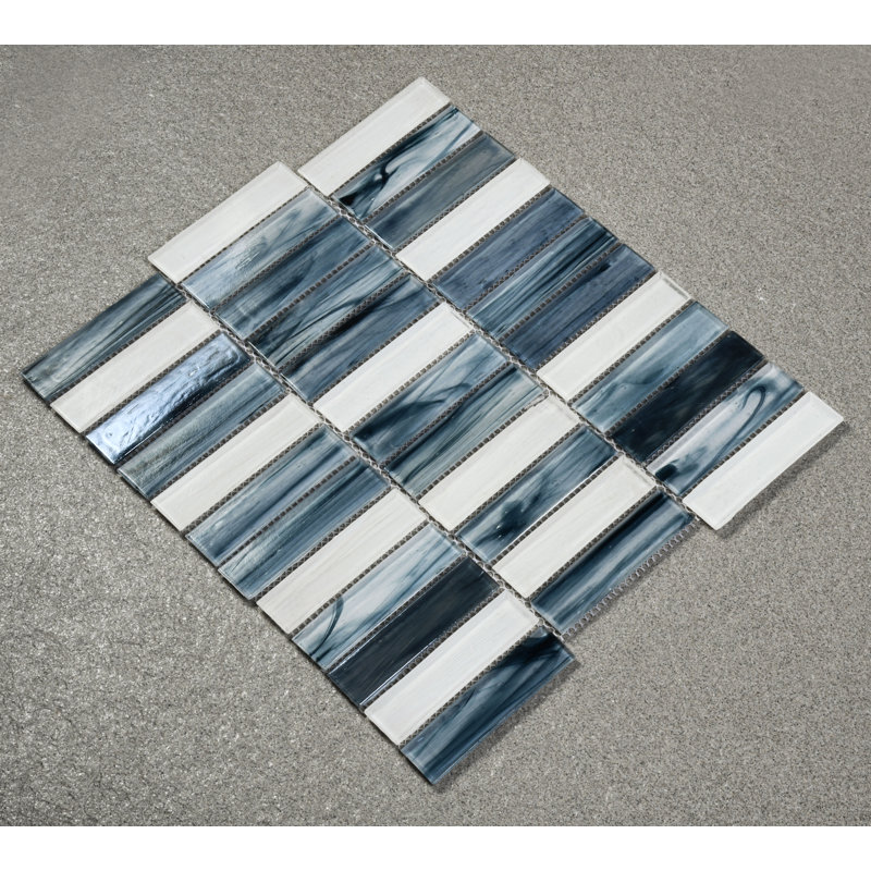 Carreau de mosaïque en verre biseauté 1 po x 4 po pour mur et plancher