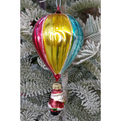 Ornement en verre multicolore ballon de Noël F07M10-3